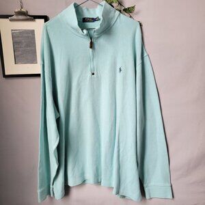 Polo Ralph Lauren Rib Quarter-Zip Pullover Blue 3XLT